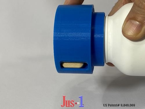 Jus-1;Single Pill Dispenser;Dispense One;medicine dispenser; drug dispenser; pill dispenser;arthritis hands; diabetes; diabetic fingers; diabetic finger tips;